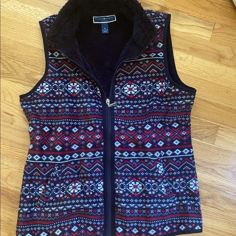 Karen Scott Vest with Fleece Lining, NWOT